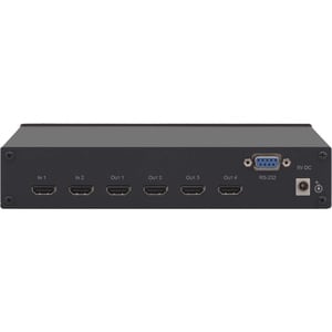 Kramer VM-24HC Audio/Video Switchbox - Cable - 2 Input Device - 4 Display - TV - 2 x HDMI In - 4 x HDMI Out - Rack-mountab
