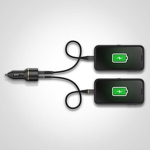 OtterBox USB-C and USB-A Fast Charge Dual Port Car Charger Premium - 18 W - 12 V DC, 24 V DC Input - 5 V DC/2.40 A, 9 V DC