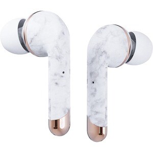 Happy Plugs Air 1 Plus True Wireless Earbud Stereo Earset - White Marble - Binaural - In-ear - 3048 cm - Bluetooth - 16 Oh