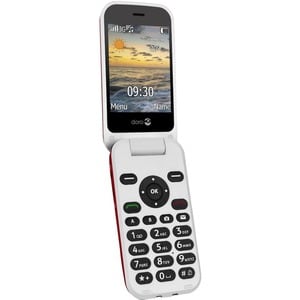 Doro 6621 Feature Phone - 7.1 cm (2.8") 320 x 240 - 3G - Red, White - Flip - MediaTek MT6276A SoC - 1 SIM Support - SIM-fr