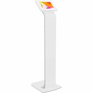 CTA Digital Premium Small Locking Floor Stand Kiosk (White) - Up to 8" Screen Support - 50" Height x 13.50" Width x 16" De