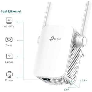 TP-Link RE105 - IEEE 802.11n 300 Mbit/s Wireless Range Extender - Signal Booster for Home - Single Band - Internet Booster
