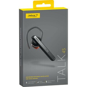 Jabra TALK 45 Wireless Earbud, Over-the-ear Mono Earset - Silver - Monaural - In-ear - 3000 cm - Bluetooth - 16 Ohm - 200 