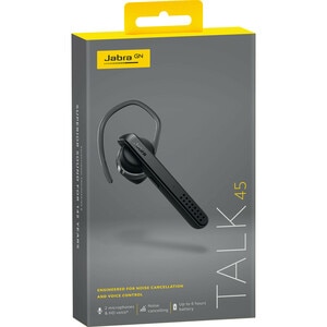 Jabra TALK 45 Wireless Earbud, Over-the-ear Mono Earset - Black - Monaural - In-ear - 3000 cm - Bluetooth - 16 Ohm - 200 H