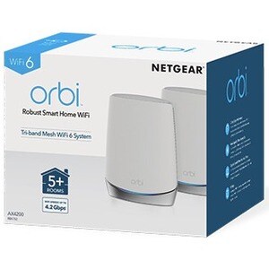 Router wireless Netgear Orbi RBK752 - Wi-Fi 6 - IEEE 802.11ax - Ethernet - 2,40 GHz ISM band - 5 GHz Banda UNII - 6 x Ante