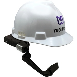 RealWear MSA V-Gard Front Brim Hard Hat - Ratchet - Head Protection - White