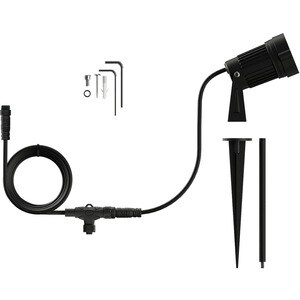Faretto innr - Nero - LED Bulbo - 4,50 W - Alluminio, Con dorsi plastici per Outdoor, Garden, Balcone - 80 mm Altezza x 80