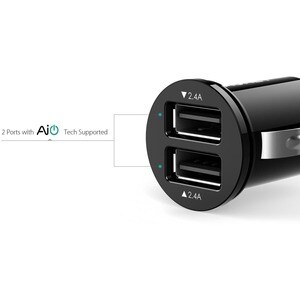 AUKEY CC-S1 Auto Adapter - 24 W - 12 V DC, 24 V DC Input - 5 V DC/2.40 A Output