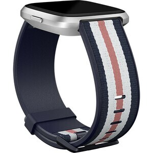 Fitbit Adjustable Smartwatch Band - Small (S) - Navy, Pink - Woven, Aluminium