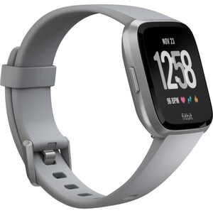 Fitbit Versa Smart Watch - Rectangular Case Shape - 24.08 mm Case Height - 24.08 mm Case Width - Grey Body Color - Alumini