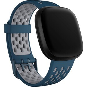 Fitbit Adjustable Smartwatch Band - Small (S) - Buckle Attachment - Sapphire/Fog Gray - Silicone, Aluminium