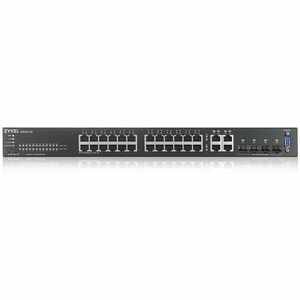 ZYXEL 24-port GbE L2 Switch with GbE Uplink - 24 Ports - Manageable - 4 Layer Supported - Modular - 4 SFP Slots - 22.50 W 