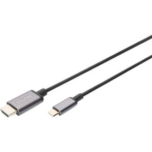 Digitus USB-C - HDMI video adapter cable, UHD 4K / 30 Hz. Cable length: 1.8 m, Connector 1: USB Type-C, Connector 2: HDMI 