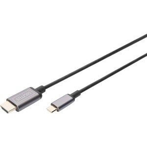 Digitus 1,80 m HDMI/USB-C AV-Kabel - 1 - Cable for Audio-/Video-Gerät, Notebook, Tablet, Monitor, Projektor, TV, Grafikkar
