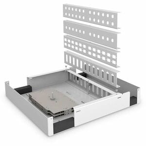 Digitus Mounting Box for Fiber Optic Coupler, Fiber Optic Cassette, Splice Cassette - Grey - Sheet Steel, Cold Rolled Stee