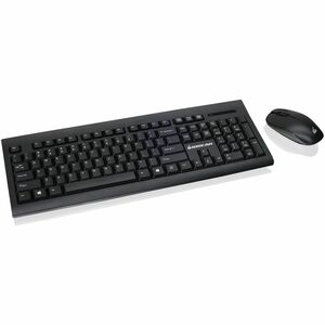 IOGEAR Long range wireless keyboard and mouse combo - USB Wireless RF - 104 Key - Black - USB Wireless RF Mouse - Black - 