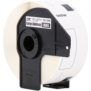 Brother DK Address Label - 1 2/5" Width x 3 1/2" Length - Rectangle - Thermal - Paper - 400 / Roll - 3 / Roll