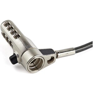 StarTech.com 6.5' (2m) 3-in-1 Universal Laptop Cable Lock - 4-Digit Combination Security Lock for K-Slot, Nano & Wedge Slo