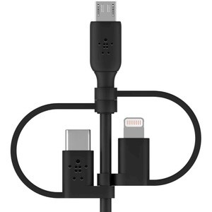 Belkin BoostCharge 1.01 m Lightning/Micro-USB/USB/USB-C Data Transfer Cable - 1 / Pack - Cable for Smartphone, Tablet, Pow
