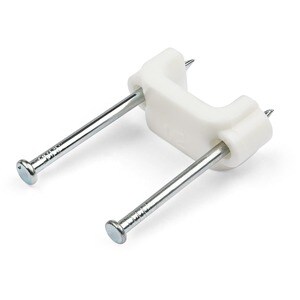 StarTech.com 100 Pack Cable Clips with Nails - Two Steel Nails - Reusable Nail-in Clamps - Cord Mounting Clips/Fasteners/T