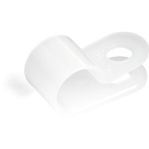 StarTech.com 100 Pack Screw Mount Cable Clamps - Wire Fastener/Holder - R-Type Screw Down Reusable Nylon Clips - UL/94V-2 