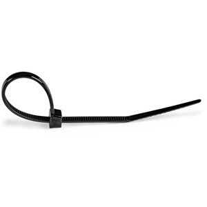 StarTech.com Colliers de Serrage 10cm Noirs - Largeur 2mm - Résistance traction 8 kg - Nylon avec pointe incurvée - 94V-2/