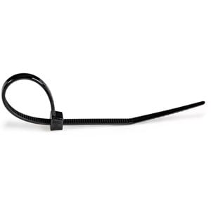 Kabelbinder 150x3 mm, Selbstsichernde Nylon-Kabelbinder mit Gebogener Spitze, 18 kg Zugfestigkeit, 100 Stück, Schwarz - Ka