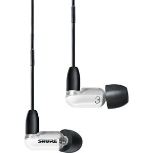 Shure AONIC 3 Sound Isolating Earphones - Stereo - Mini-phone (3.5mm) - Wired - Earbud - Binaural - In-ear - White