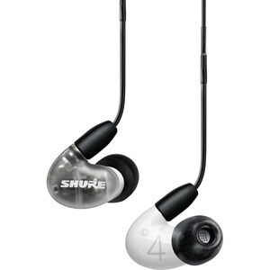 Shure AONIC 4 Sound Isolating Earphones - Stereo - Mini-phone (3.5mm) - Wired - Earbud - Binaural - In-ear - Gray, White
