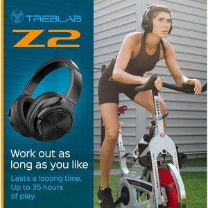 TREBLAB Z2|Over Ear Workout Headphones with Microphone|Bluetooth 5.0, ANC|Wireless Headphones for Sport, Running, Gym(A-Bl