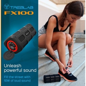 TREBLAB FX100-Extreme Bluetooth Speaker- Rugged for Outdoors,Shockproof,Waterproof, Built-In Power Bank, HD Audio w/ Deep 