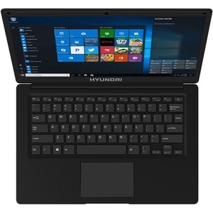 Hyundai Thinnote-A, 14.1" Celeron Laptop, 4GB RAM, 64GB Storage, Expandable 2.5" SATA HDD Slot, Windows 10 Pro, Black - Hy