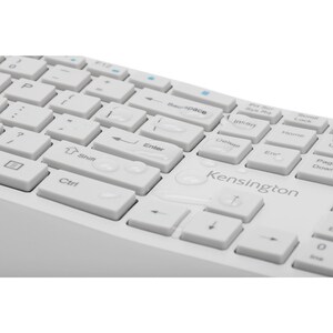 Kensington Pro Fit Ergo Wireless Keyboard-Gray - Wireless Connectivity - Bluetooth/RF - 2.40 GHz - USB Interface - Grey
