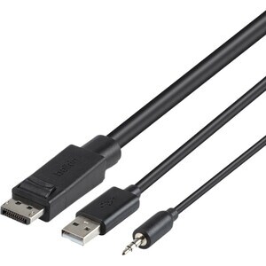 Belkin TAA DP/USB/AUD SKVM CBL, DP M/M; USB A/B, 6' - 1.83 m DisplayPort/Mini-phone/USB KVM Cable for Computer, Server, KV