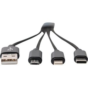 Digitus Ladekabel - 15 cm - für iPhone, iPad, iMac, Micro-USB-Gerät, USB Typ C Gerät, Smartphone, Tablet, Stromspeicher - 