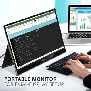 Monitor LED ViewSonic Graphic VG1655 16" Class Full HD - 16:9 - Plata - 39.6cm (15.6") Viewable - Tecnología conmutación e