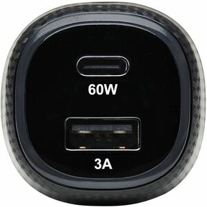 Eaton Tripp Lite Series Dual-Port USB Car Charger, 63W Max - USB-C PD 3.0 Up to 60W, USB-A QC 3.0 Up to 18W - 12 V DC Inpu