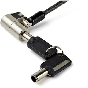 StarTech.com Universal Cable Lock - 2.01 m Cable - Portable - Keyed Lock - Black, Silver - Vinyl Coated Steel, Zinc Alloy 