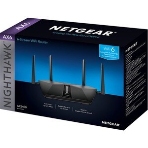 Netgear Nighthawk AX6 RAX50 Wi-Fi 6 IEEE 802.11ax Ethernet Wireless Router - 2.40 GHz ISM Band - 5 GHz UNII Band - 4 x Ant