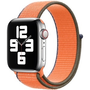 Apple 40-mm Kumquat Sport Loop - Adjustable - Regular - Hook & Loop Attachment - Kumquat - Woven Nylon