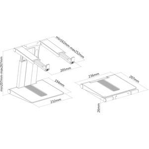 Neomounts Neomounts Pro Height Adjustable Notebook Stand - Up to 40.6 cm (16") Screen Support - 5 kg Load Capacity - 26.7 