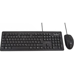 V7 CKU700DE Keyboard & Mouse - QWERTZ - German - USB Cable Keyboard - Keyboard/Keypad Color: Black - USB Cable Mouse - Opt