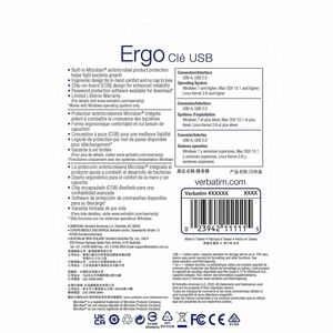 Verbatim 32GB Ergo USB Flash Drive - Black - The Verbatim Ergo USB drive features an ergonomic design for in-hand comfort 