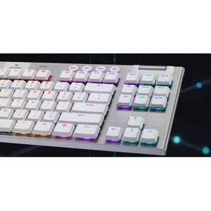 Logitech G915 Gaming Keyboard - Wireless Connectivity - USB Interface - English (US) - White - Mechanical Keyswitch - Blue