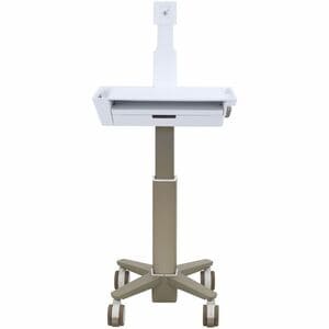 Ergotron CareFit Medical Trolley - 1 Drawer (1x1) - 14.51 kg Load Capacity - 4 Casters - Aluminium - White, Warm Grey - 68