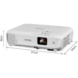 Epson EB-W06 3LCD Projector - 16:10 - White - 1280 x 800 - Front, Ceiling - 6000 Hour Normal Mode - 12000 Hour Economy Mod