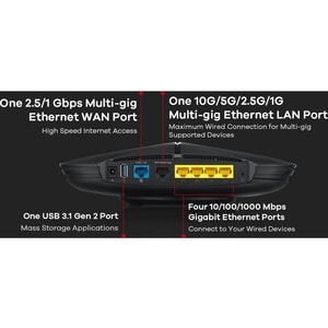 ZYXEL ARMOR G5 Wi-Fi 6 IEEE 802.11ax Ethernet Wireless Router - 2.40 GHz ISM Band - 5 GHz UNII Band - 13 x Antenna(13 x In