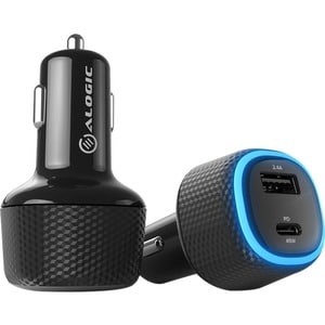 Alogic Rapid 2 Port USB-A + USB-C Car Charger - 12W + 45W Power Delivery - For Laptops, Tablets And Phones - 45 W - 12 V D