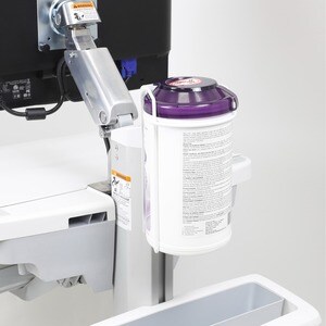 Ergotron T-Slot Medizinischer Wagen Reinigungstuchausgabe-Halterung - Weiß - 1,13 kg Belastbarkeit - Neigen, Drehbar