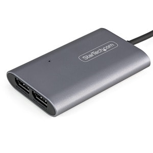 StarTech.com Thunderbolt to Dual DisplayPort Adapter DP 1.4, Dual 4K 60Hz DP Video Converter, 2x Monitor Display Adapter, 